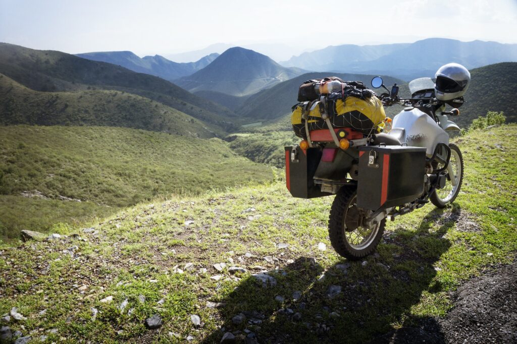 Motorcycle In Mountains
